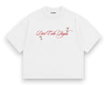 A white short-sleeve t-shirt with a red 'Diet Coke Song' graphic across the chest, featuring small red and white bottle illustrations. The inner neck label shows the brand 'BLUNNEX'.